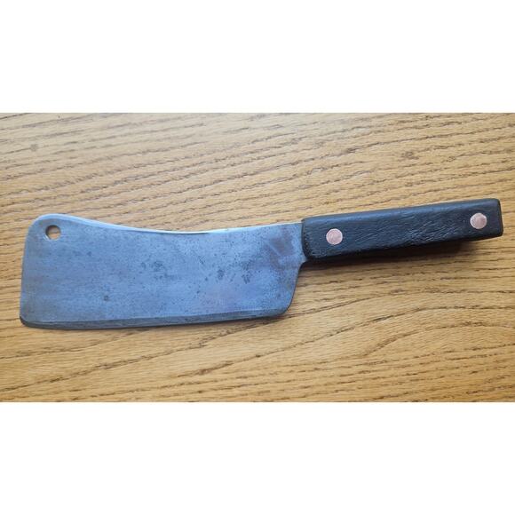 Vintage Butcher Meat Cleaver Wood Handle, 12" Overall, 7” Blade 11oz UNBRANDED - Picture 2 of 10
